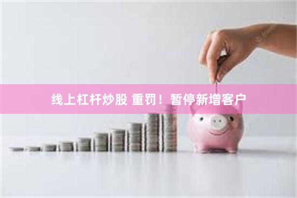 线上杠杆炒股 重罚！暂停新增客户