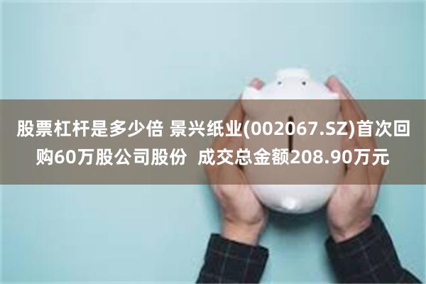 股票杠杆是多少倍 景兴纸业(002067.SZ)首次回购60万股公司股份  成交总金额208.90万元